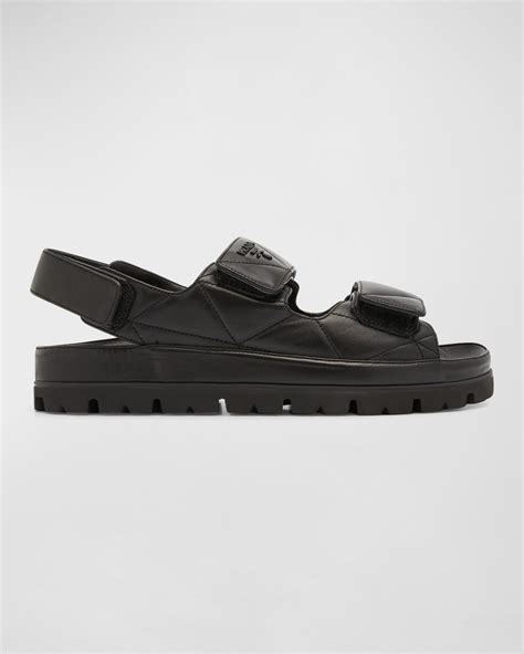 prada quilted leather sandal|prada denim sandals.